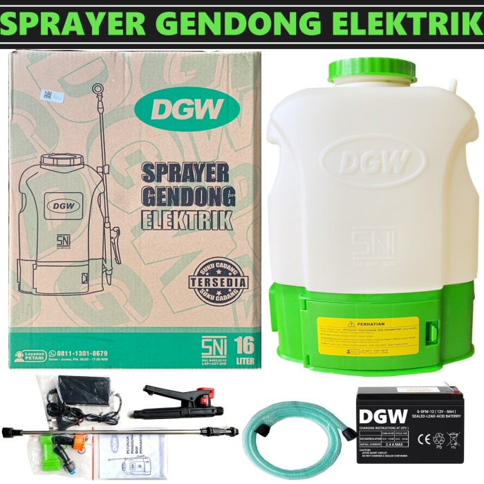 Sprayer DGW elektrik 16 liter alat semprot hama - Original Lengkap - DUS BIASA, ORIGINAL DWG