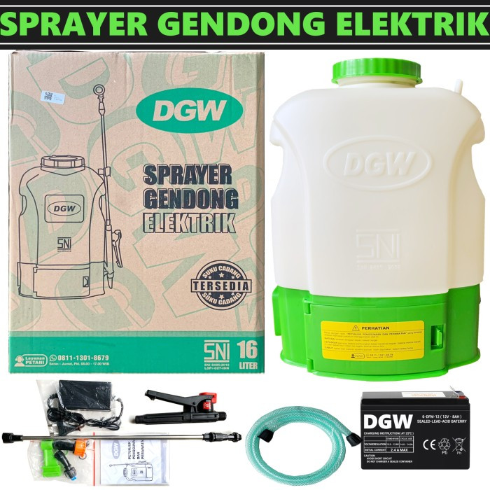 Sprayer DGW elektrik 16 liter alat semprot hama - Original Lengkap - DUS BIASA, ORIGINAL DWG
